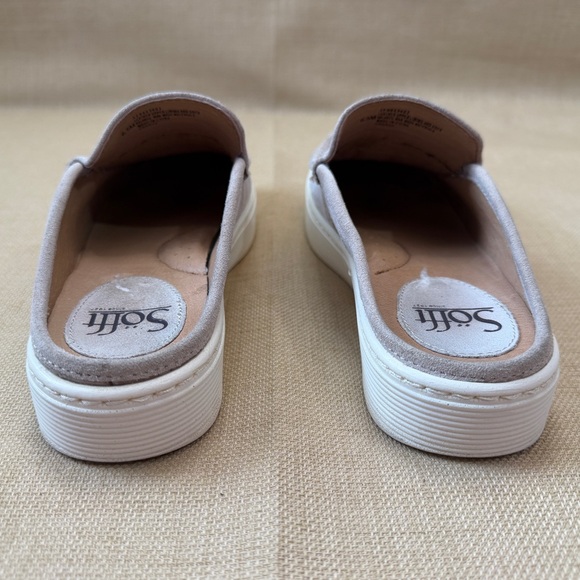 Sofft Cream/Egg Leather Slip On Mule Sneakers - Picture 6 of 11
